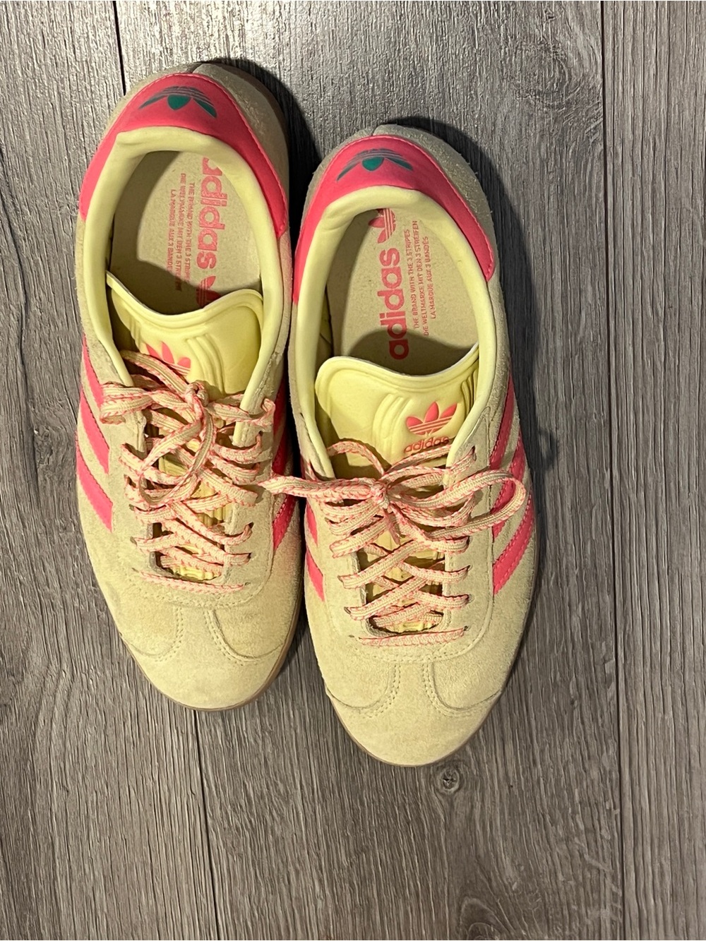 adidas Women’s Yellow and Pink Retro Runner Sneakers